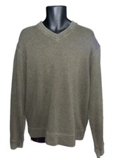 L.L. Bean Men s Classic V Neck Sweater 100 Cotton Green O RL85 Size Large