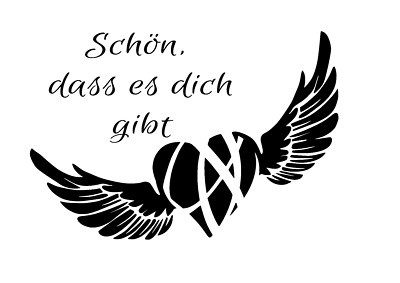 Schablone '' Schön, dass es ... '' auf A4