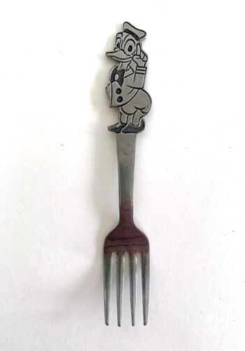 Vintage Donald Duck Youth Fork Walt Disney Prod. Stainless by Bonny Japan 5 1/2" - Picture 2 of 5