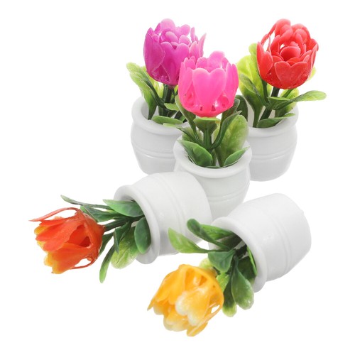 5 Pcs Simulation Succulent Potted Plant Fairy Garden Bonsai Tree Mini Plants