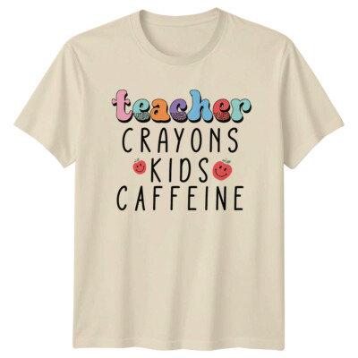 Lehrer Buntstifte Kinder Koffein T-Shirt, Lehrer Leben Tee -a