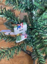 Kurt Adler Snowman Christmas Tree Name Ornament Brad