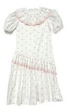 Vintage Ruth of Carolina Embroidered Flower Dress w Tiered Layer  Lace Girl's 7