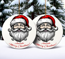 Christmas Ornament with Santa, Personalized ornament, Holiday ornament