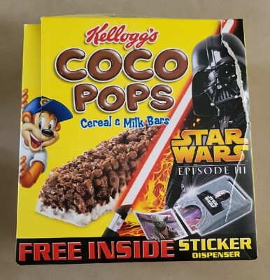 5 versiegelte Star Wars 2005 Kellogg s Müsli Sticker Spender 