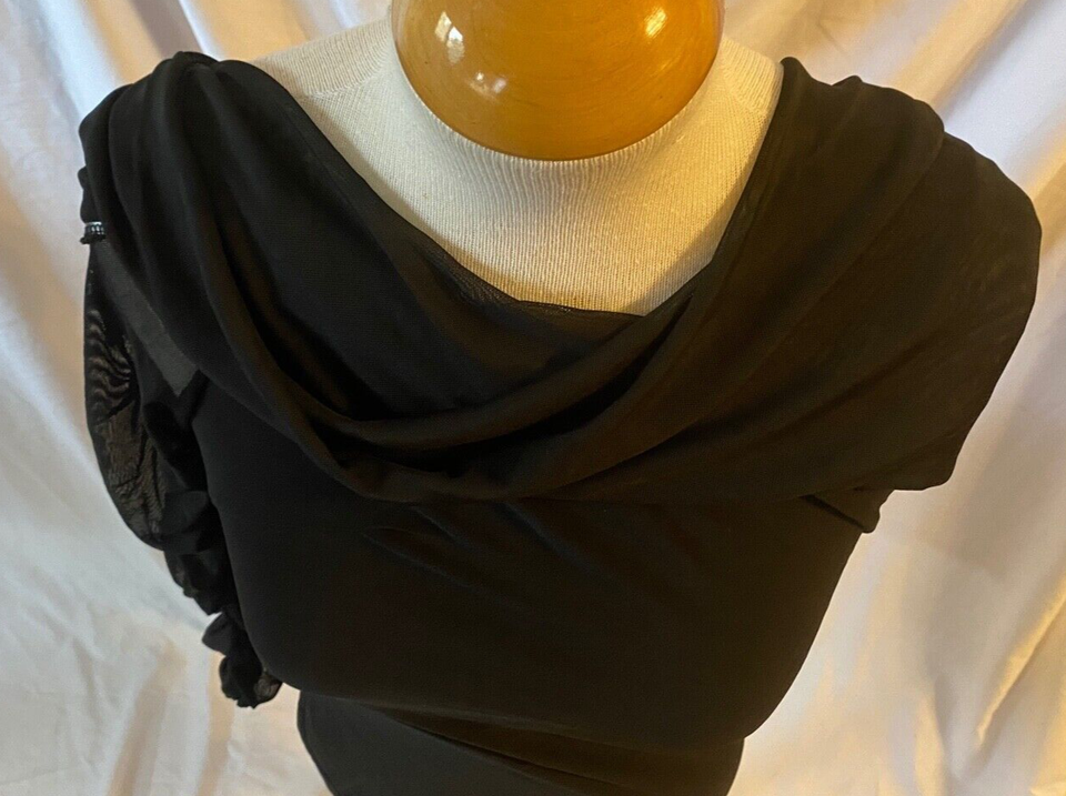 New! Club London US 8 Long Sleeve Mini Dress Black Elegant Classic Form