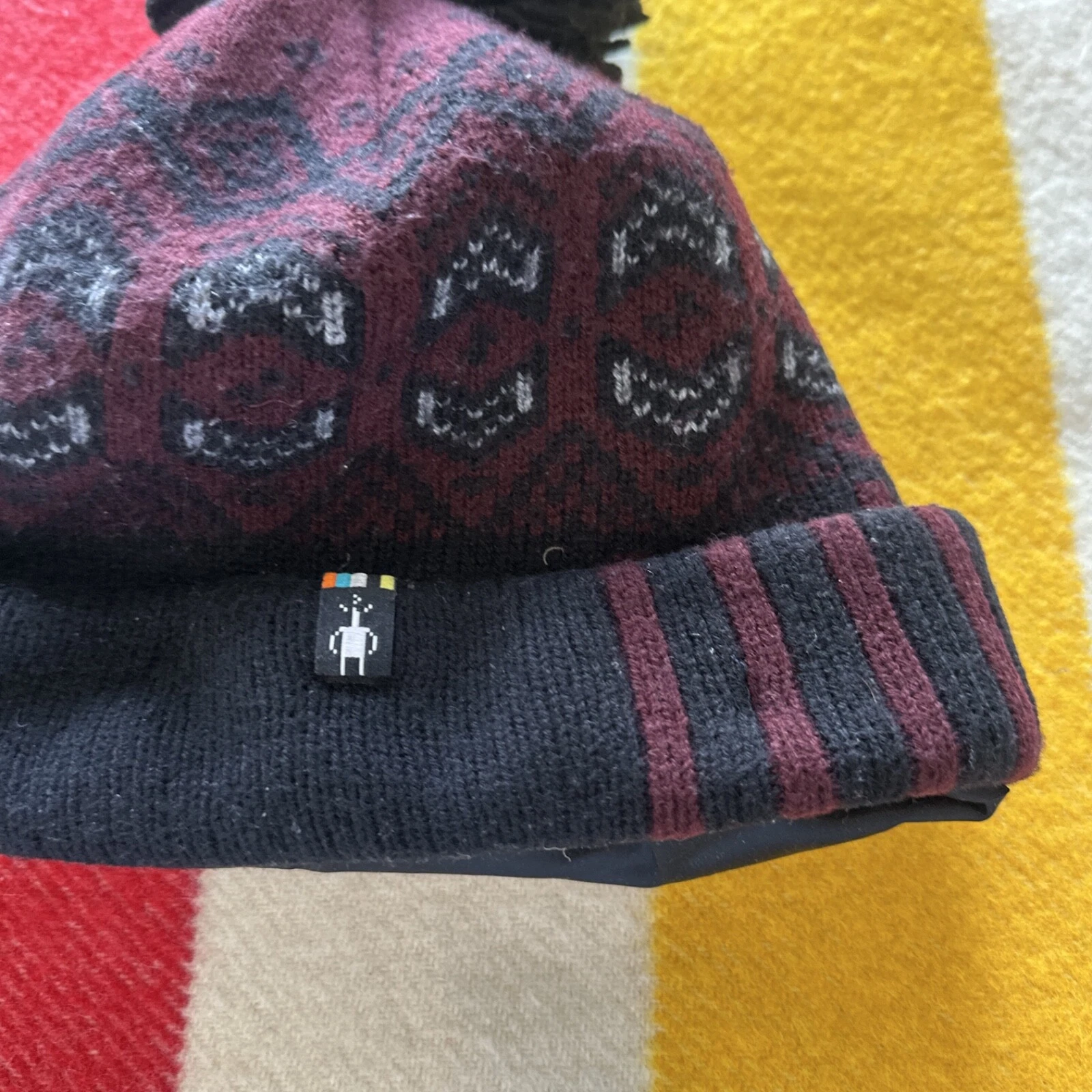 smartwool beanie paisley pompom wool 
