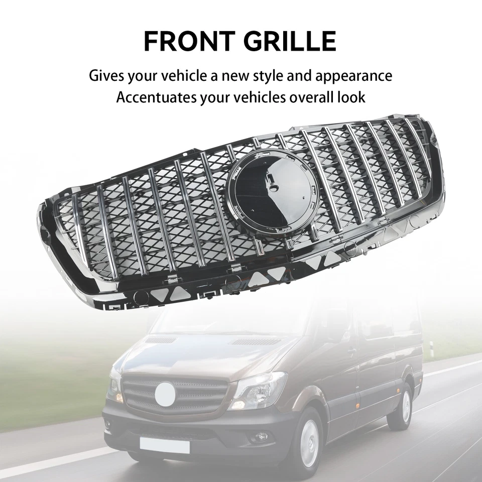 Front Grill Grille +Star For Mercedes Benz Sprinter W906 2014-2018 Chrome - Image 2 of 4