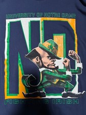 Vintage 90's Notre Dame T Shirt size XL brand Team Edition Blue Yellow
