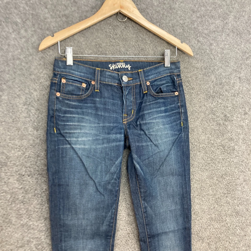 Fossil Womens Jeans Size 25 AU 8 Blue Skinny Denim Low Rise Cotton 42419 — 第 2/4 张图片