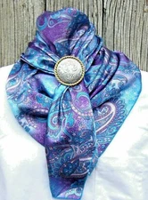 Wild Rag Scarf Western Cowboy Buckaroo Scarves Bandana Cowgirl Silky Paisley