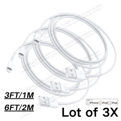 3-PACK For iPhone 14 13 12 11 X XR XS Pro Max Charging Cable Charger Power Cord