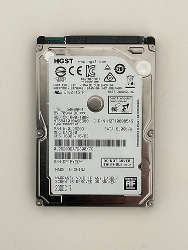 HGST Hitachi Travelstar 5K1000 1TB HDD 5400rpm SATA serial ATA 8MB cache 3 Gb/s