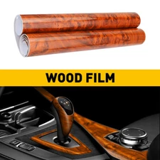 Auto Interior Wood Grain Textured Glossy Vinyl Wrap Sticker Decal Sheet Film DIY