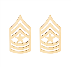 GENUINE U.S FIRST SERGEANT 22K GOLD PLATED ARMY CHEVRON