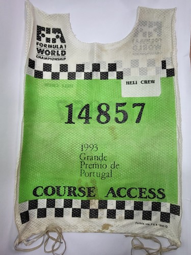 RARE F1 WORLD CHAMPIONSHIP PORTUGAL 1993 Grand Prix Estoril COURSE ACCESS Vest - Picture 2 of 4