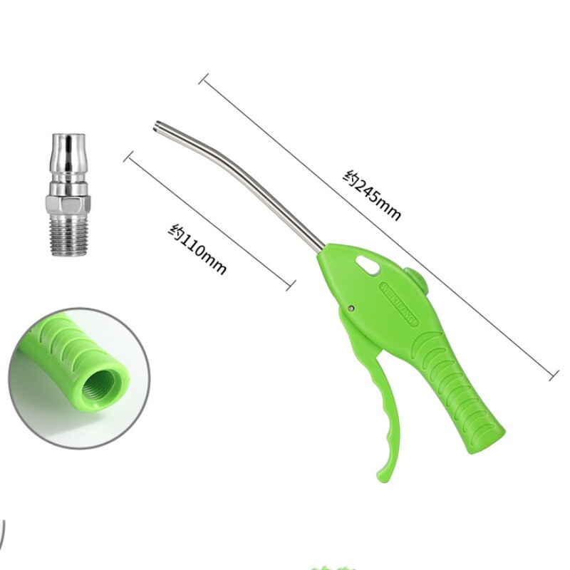Air Blow Gun Compressor High Pressure Shock Handheld Blower Cleaning Tool Green