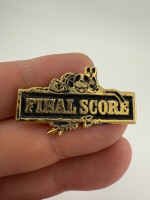 Final Score Sports Bar Pin with Baseball, Basketball, Helmet, and Pins at Top