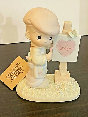 Precious Moments - 1987 Boy Figurine - Loving You Dear Valentine