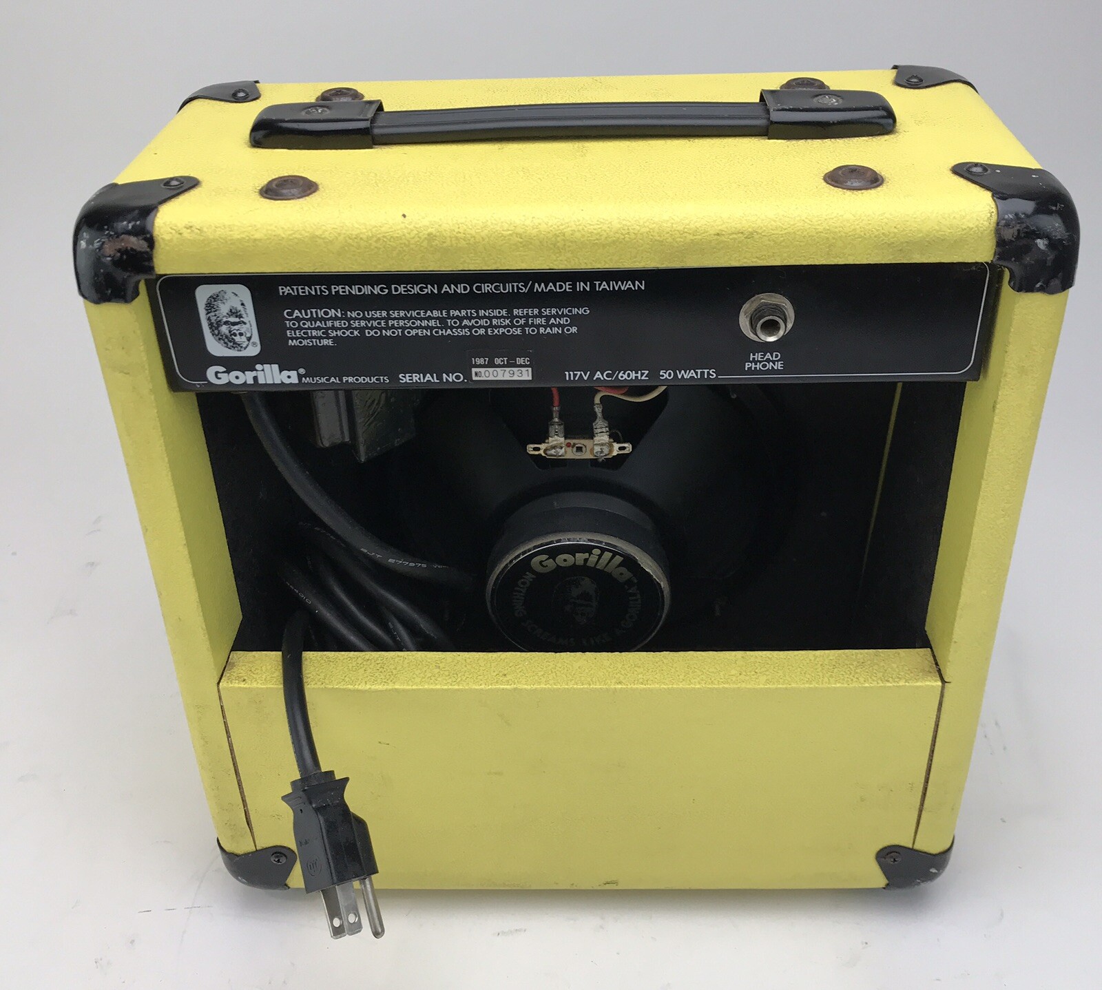 RARE BANANA YELLOW! 1987 Gorilla TC35 Amp "The Tube Cruncher" WORKS