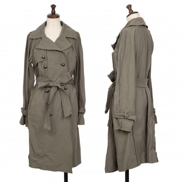 LANVIN en Bleu Cut-off Nylon Trench Coat Size 36(K-134577