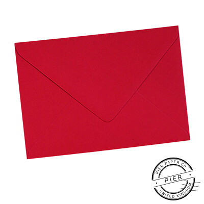 200 C6 Scharlachrote Umschläge 114 mm x 162 mm 6  x 4  Weihnachtskarten Einladungen Basteln