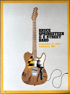 AUTHENTIC BRUCE SPRINGSTEEN 2024 POSTER Sept 13th Oriole Park