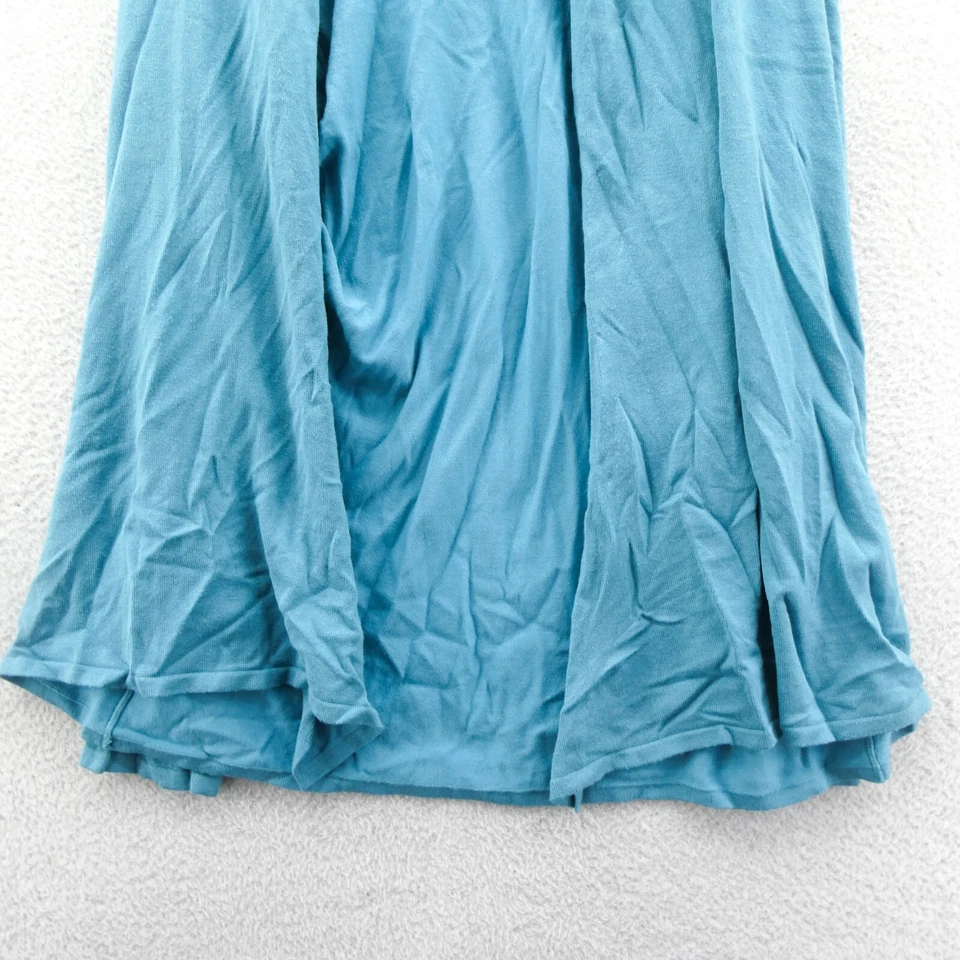 Venini Cardigan Sweater XL Womens Open Front Cape Long Sleeve Knit Blue Lounge - Image 2 of 4