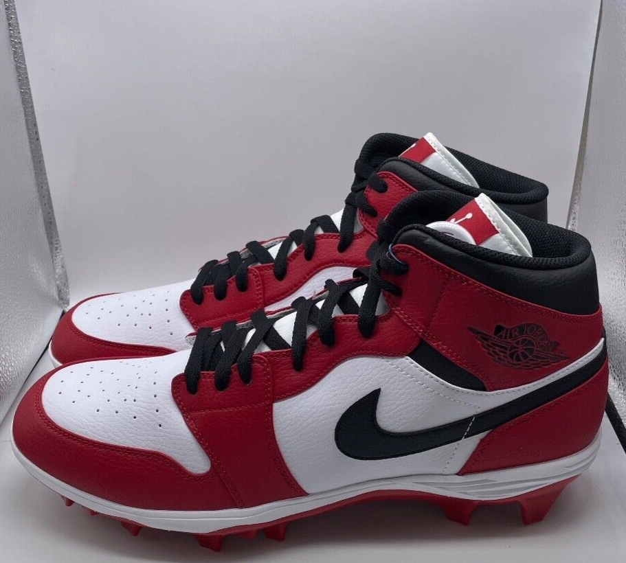 SIZE 14 - Air Jordan 1 Mid Vapor Edge Football Cleats Chicago