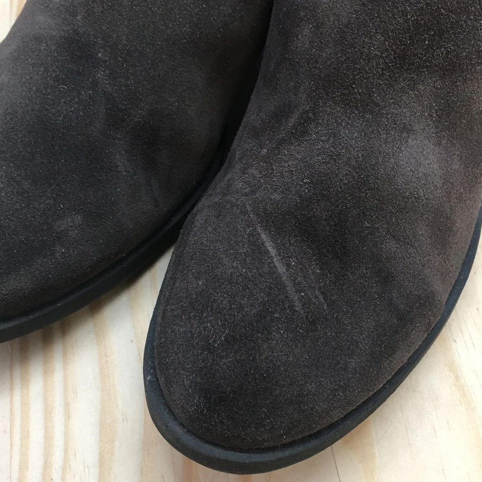 Kenneth Cole 靴子女式 10 Dara 休闲拉链踝靴深灰色麂皮绒高跟鞋 — 第 4/4 张图片