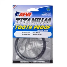 AFW TOOTH PROOF TITANIUM LEADER Single Strand Wire 50LB Test  NEW!  STI050B-15FT