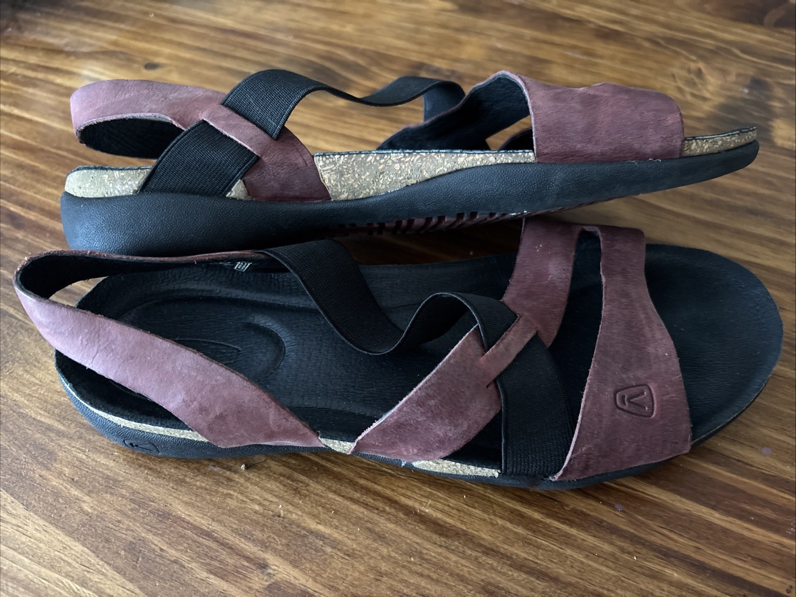 Sandali Keen Dauntless in pelle marrone punta aperta slingback donna taglia 7 5