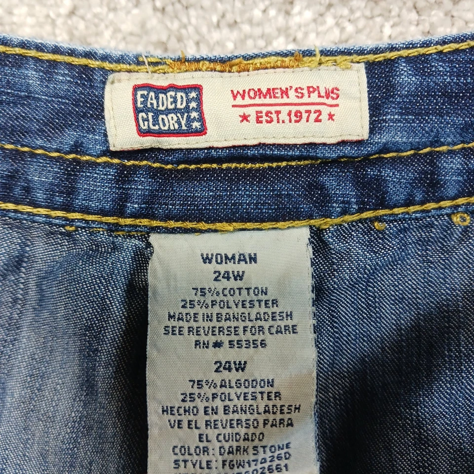 Falda Desteñida Glory Para Mujer 24W Azul Denim Lavado Medio Bolsillo Carga Y2K Informal Mini Foto 3 de 4