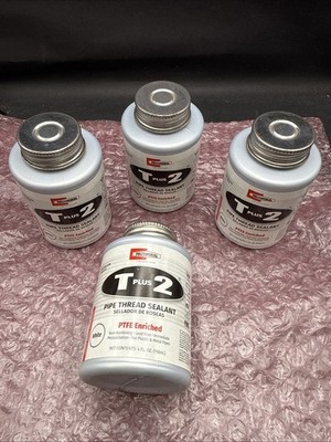 Rectorseal 1/4 Pint Brush Top T Plus 2 Pipe Thread Sealant White 23631 Pack of 4