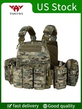 YAKEDA Quick-Release Hunting Vest Tactical Utility Vest w/ Triple Pouch Outdoor