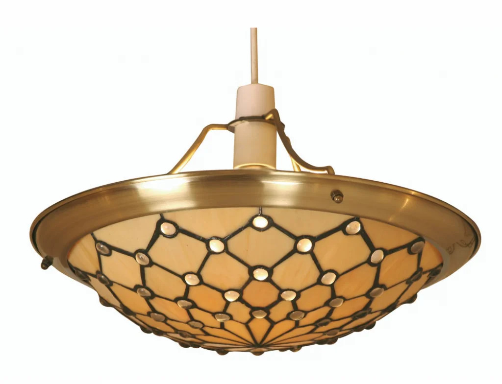 Tiffany Lampshade Antique Jewels Light Cream Clear 355mm Shade Only Oaks