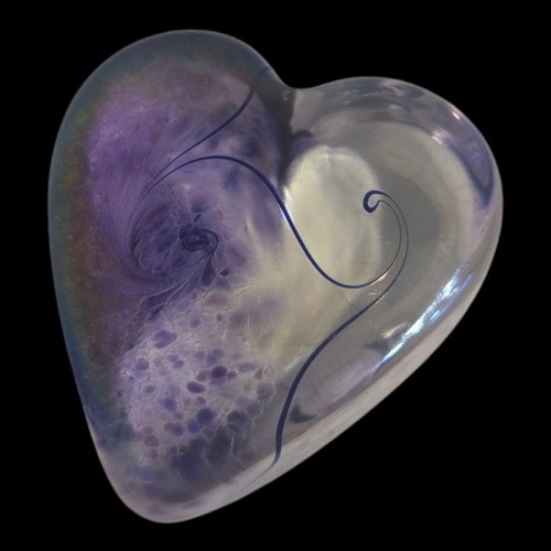 Robert Held fermacarte in vetro artistico 2,25"x1" iridescente viola vortice con etichetta in lamina - Foto 7 di 11