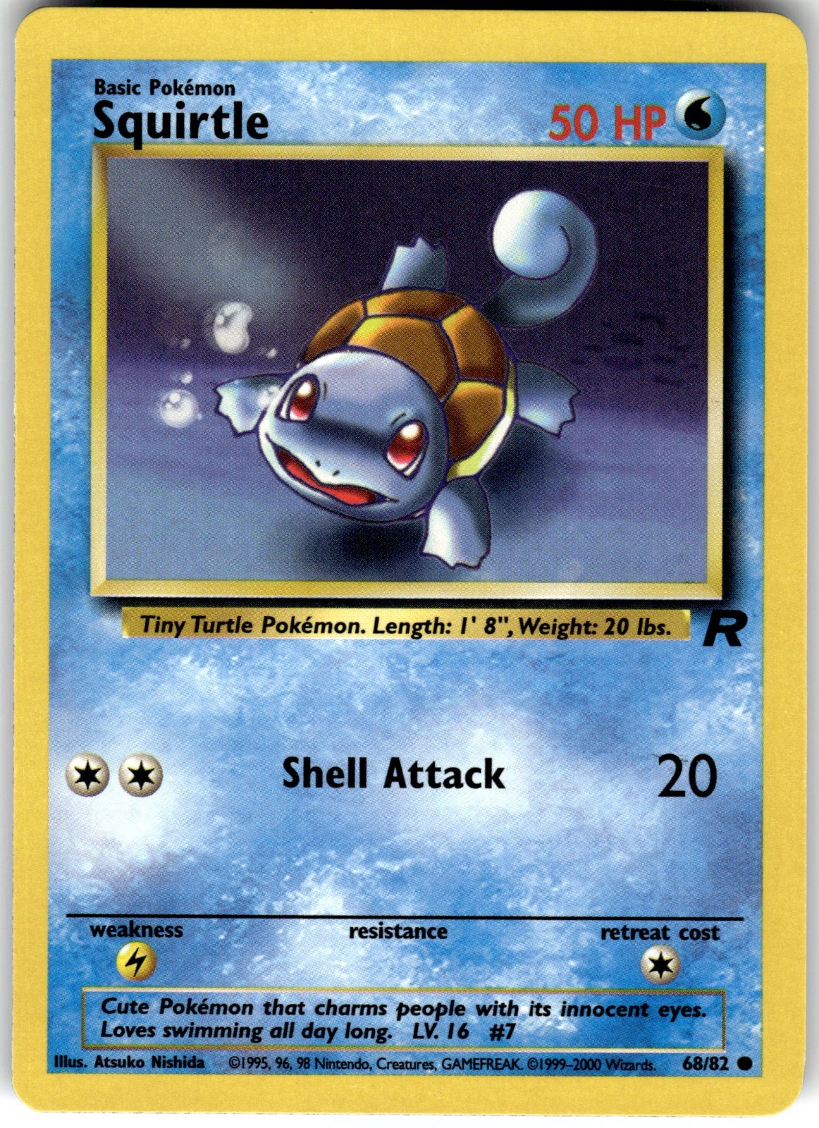 Squirtle Unlimited Team Rocket 68/82 2000 NM
