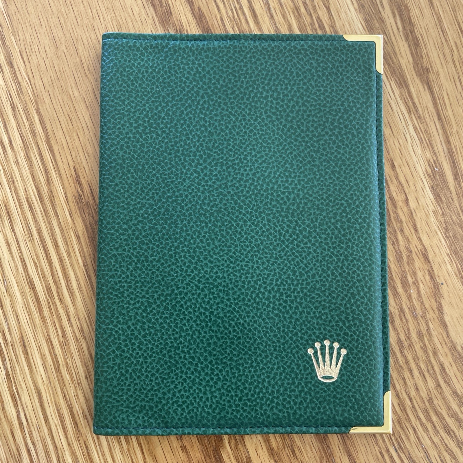 Authentic Vintage Rolex Green Leather Card Wallet Passport H