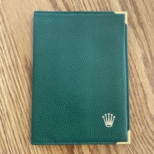 Authentic Vintage Rolex Green Leather Card Wallet Passport Holder 68.08.55