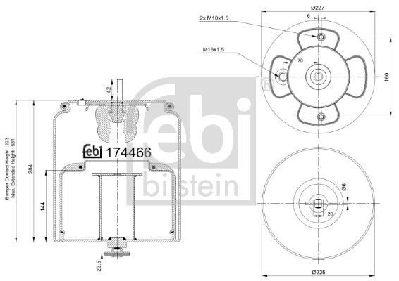 FEBI 174466 BELLOW AIR SUSPENSION Front