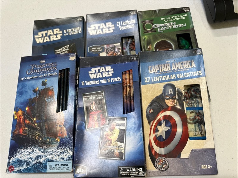 Vintage Star Wars, Pirates Of The Caribbean, Green Lantern, VALENTINE CARDS