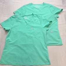 Lot of 2 FIGS Technical Collection Scrub Tops XL Mint Green Casma Catarina