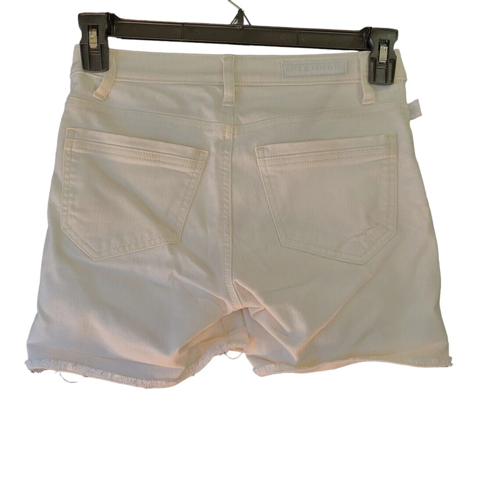 Pantalones Cortos Rock & Republic Mujer Bumpershoot Blanco Talla 2 Mezcla de Algodón Elastizados Foto 2 de 4