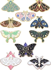 Janinka 10 Pcs Butterfly Enamel Pins Set Cute Enamel Backpack Lapel Pin Cool Hor