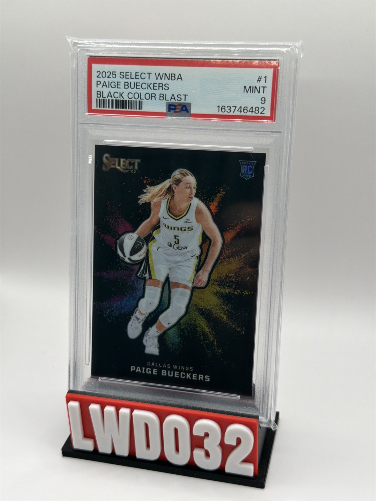 2025 PANINI SELECT WNBA BLACK COLOR BLAST #1 PAIGE BUECKERS ROOKIE RC PSA 9 view 2