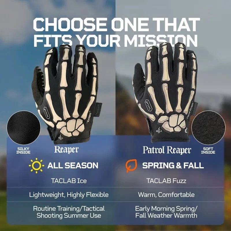 Guantes de tiro TACLAB Patrol Reaper cálidos tácticos esqueleto diseño mejorado Foto 2 de 4