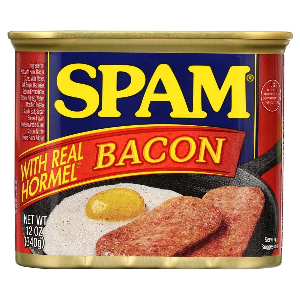 (Paquete de 3) SPAM con tocino HORMEL real, carne enlatada de 12 oz, 7 g de proteína por porción Foto 2 de 4