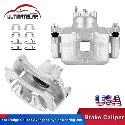 Pair Front Brake Calipers w/ Bracket For Caliber Avenger Sebring Compass Patroit