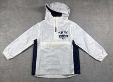 Tommy Hilfiger Boy's 1/4 Zip Front Pocket Wind Breaker Snow White Size 4 NWT